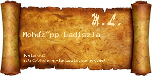 Mohápp Ladiszla névjegykártya